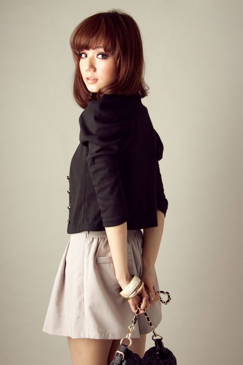 Cute Womens blazer Jacket suit short sleeve casual blazers jackets 