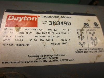 DAYTON 1C791 DIRECT DRIVE FORWARD CURVE BLOWER 3N349D  