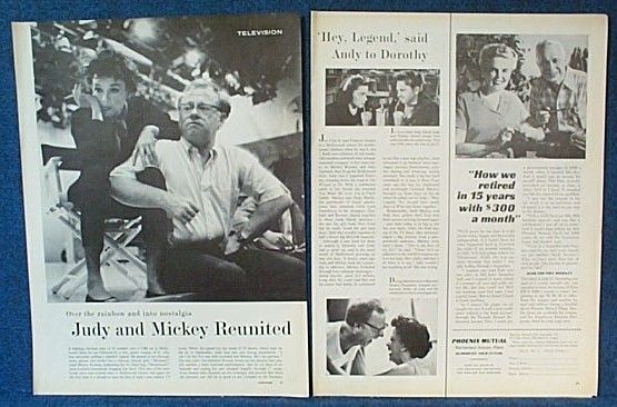 1963 JUDY GARLAND & MICKEY ROONEY REUNITED 2 Pg Article  