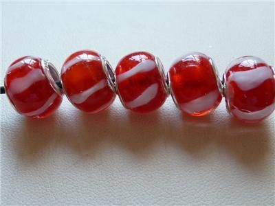 Charming new 5pcs Murano Glass Beads Fit Charm Bracelet MS012  