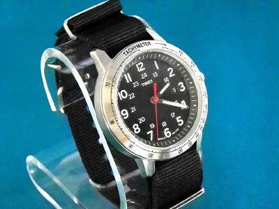 VINTAGE TIMEX MILITARY TIME 24 HOUR BLACK FACE TACYMETER WATCH WITH G 