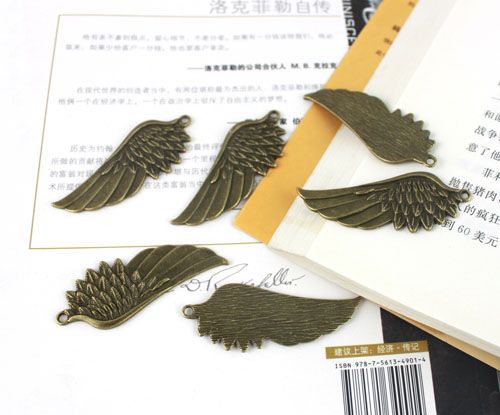 15PCS Antiqued Bronze Wing Charm 58x22mm FC9672B  