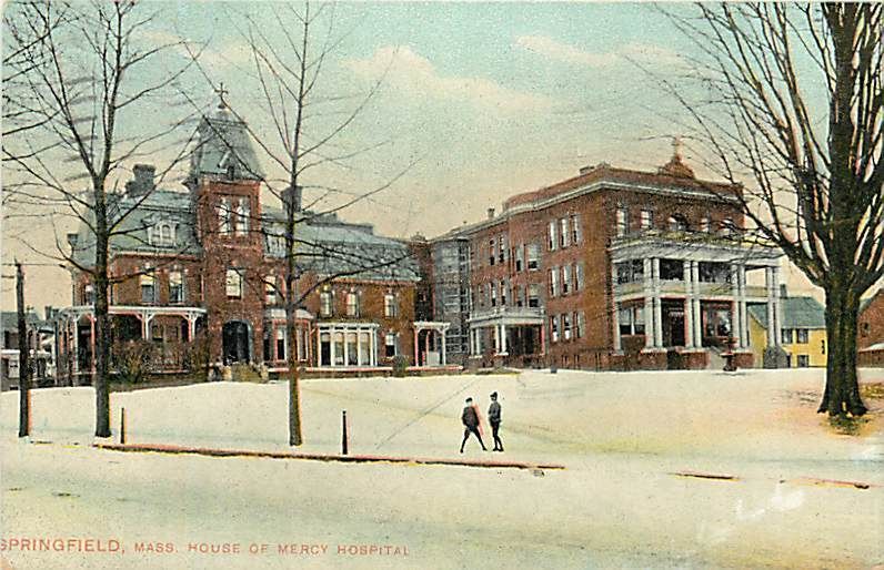 MA SPRINGFIELD HOUSE OF MERCY HOSPITAL SNOW MAILED 1909 R58507  