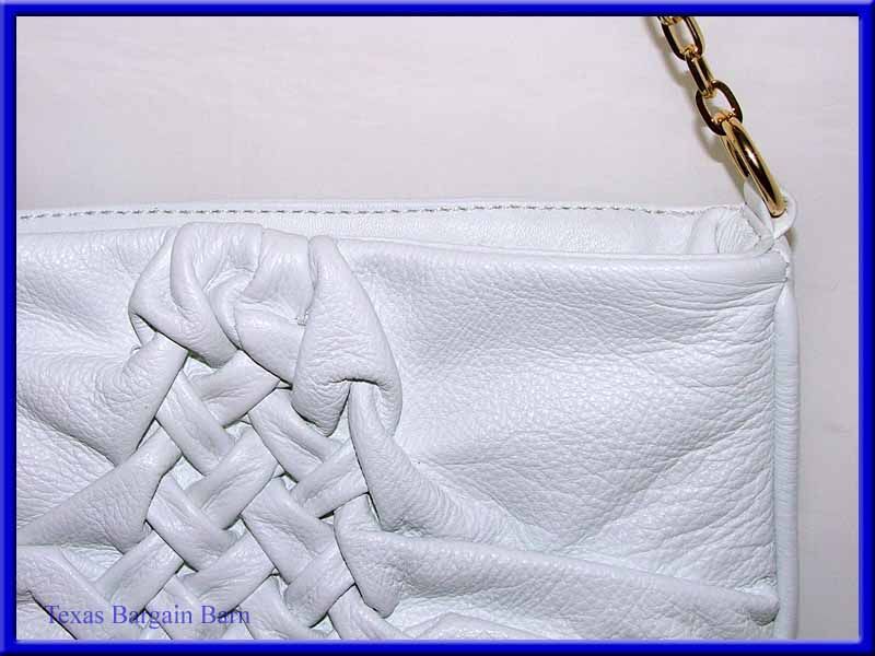 ANTONIO MELANI PURSE   REYA   Small White Leather $159 New Evening 