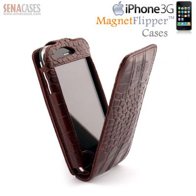 SENA APPLE IPHONE 3G & 3GS MAGNET FLIPPER LEATHER CASE  