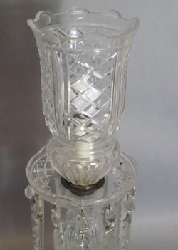 Large 23 Bohemian Cut Crystal Lustres lamp c. 1930s  