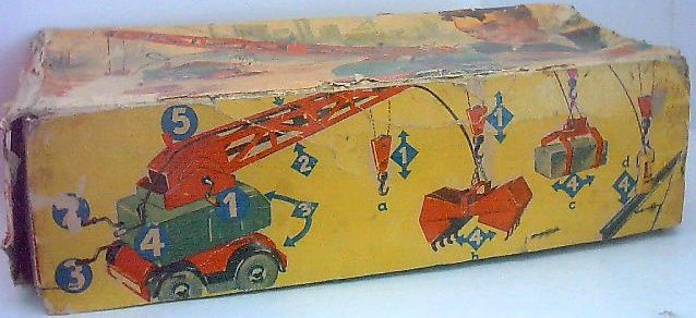 post war STRENCO Toy Crane +orig Box+parts Great Piece  