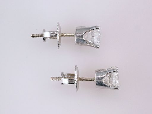 Brand New 1.10ct F/G SI2 Diamond 14K White Gold Screw Back Stud 