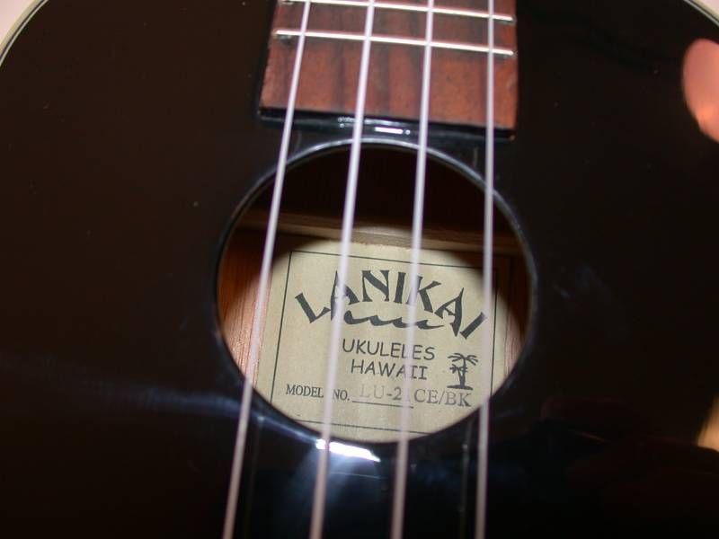 LANIKAI Concert Ukulele, Acoustic/Electric, BLACK  