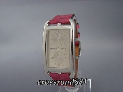 Ladies Hermes Cape Cod Two Time Zone Wrist Watch Beautiful Condition 