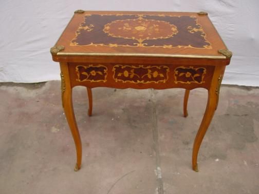 French Game Table with Inlay  