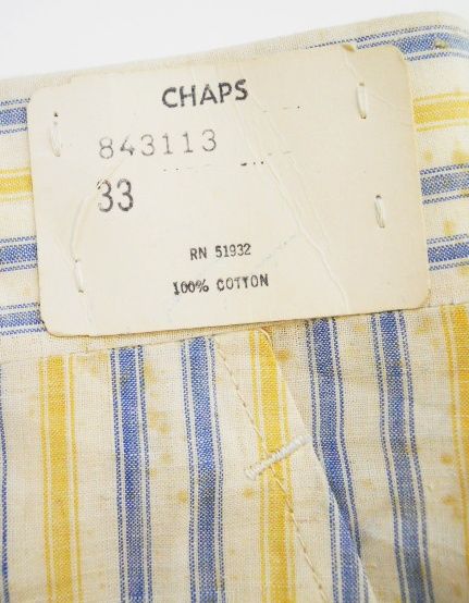   ralph lauren size 33 color white blue yellow fabric 100 % cotton year