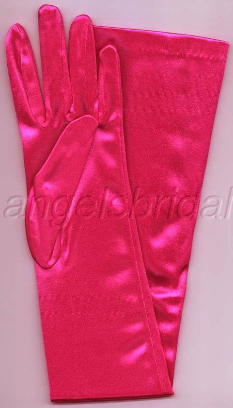 23 FUCHSIA HOT PINK LONG STRETCH SATIN BRIDAL WEDDING PROM COSTUME 