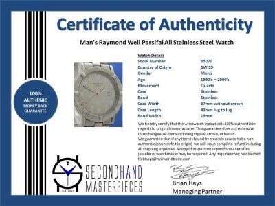 Mans Raymond Weil W1 Parsifal All Stainless Steel Watch (55070 