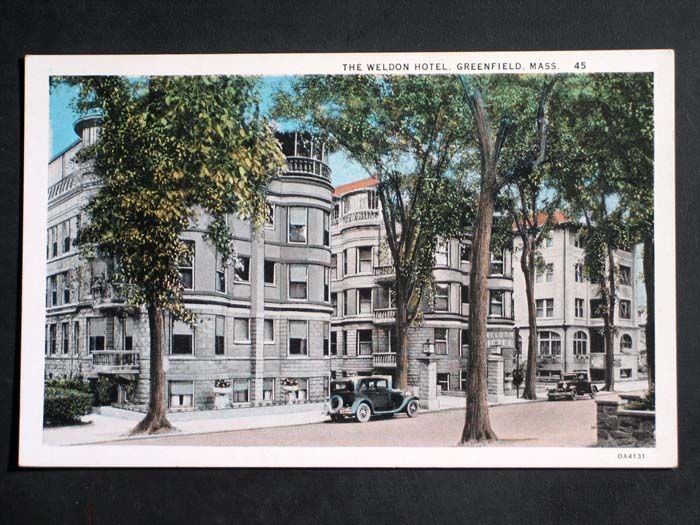 The Weldon Hotel in Greenfield MA Old Vintage Postcard  