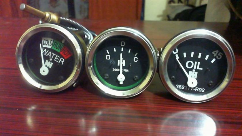 IH Farmall Gauge Set Temp,Oil Pr,Ampere 400 450 Diesel Row Crop 460 