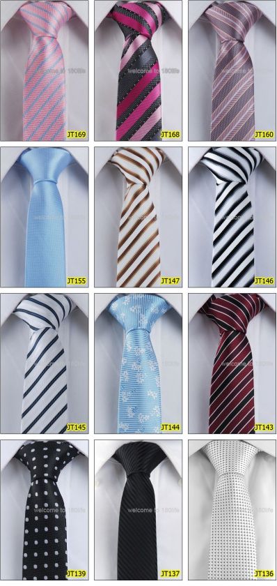Wholesale 5 PCS 100% Woven Silk Slim 2 Wide Skinny Tie  