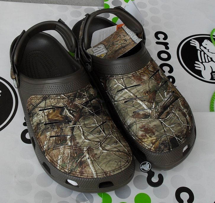 CROCS YUKON REALTREE CAMO VELCRO ADJUSTABLE SLIP ON~Brown~Men 13~NWT 