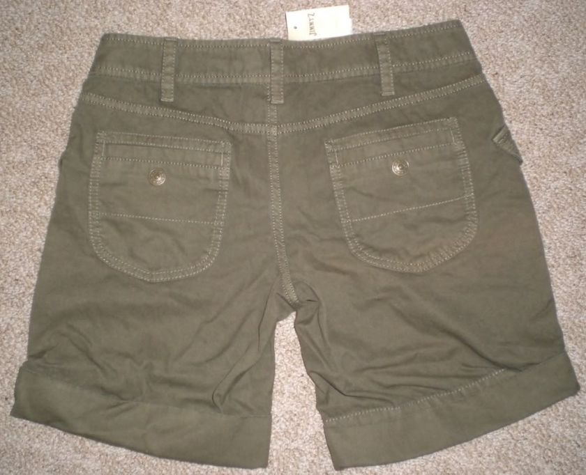 NWT Juniors/Misses JIMMYZ Cuffed Shorts Olive Green  