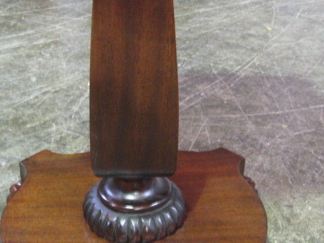 Antique Pedestal Mahogany Lamp   Plant Table Claw Feet  