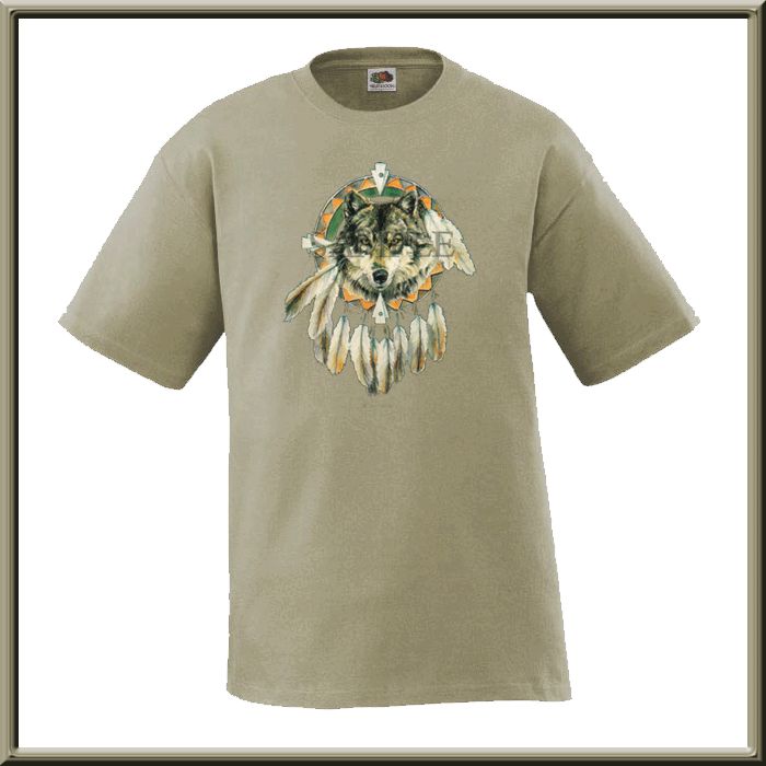 Spirit Of The Wolf Dreamcatcher Native American Indian T Shirt S XL,2X 