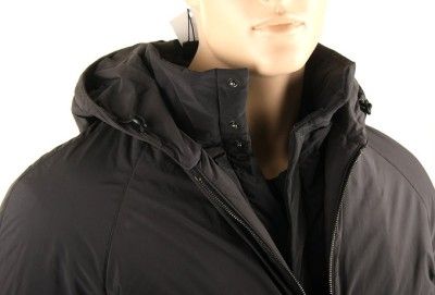 NEW PRADA MENS 2 IN ONE BLACK BELTED LOGO PUFFER WINTER COAT 50/M 