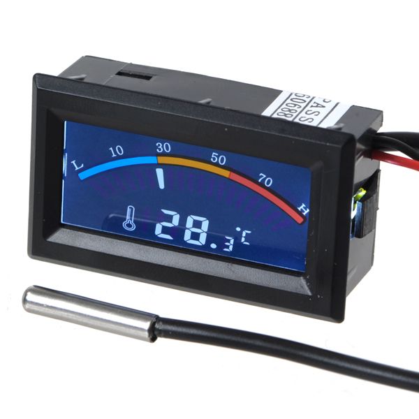5V Digital Thermometer Temperature Meter Gauge Dual LCD  