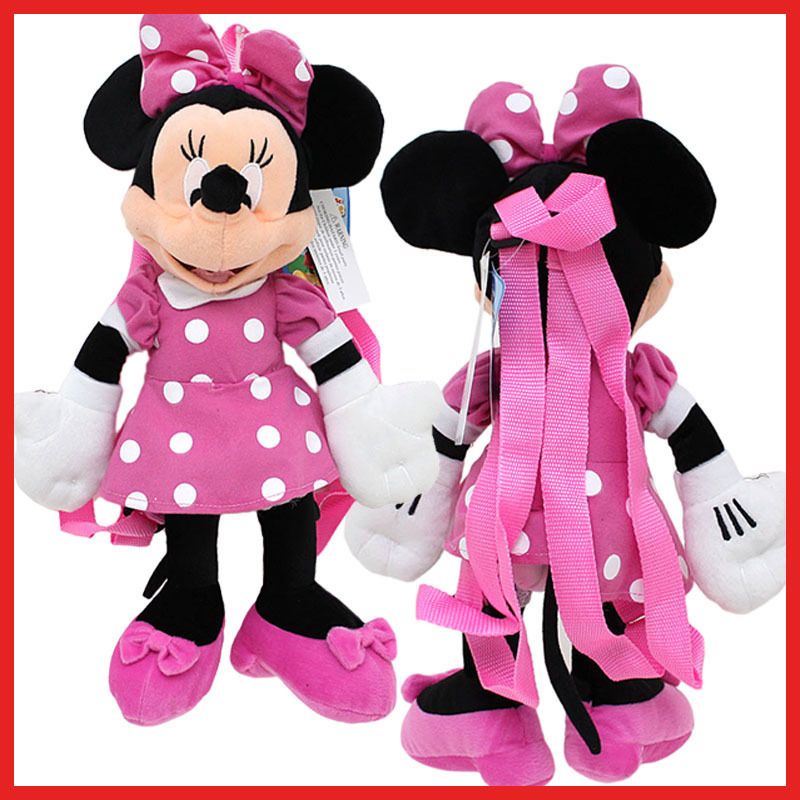 MINNIE MOUSE IN PINK PLUSH DOLL BACKPACK DISNEY LICENSED BRAND 