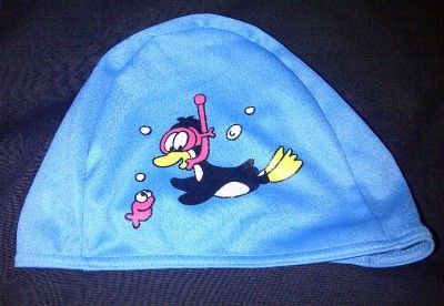 Childs Fabric Swimming Hat Swim Cap Blue, Red, Yellow  