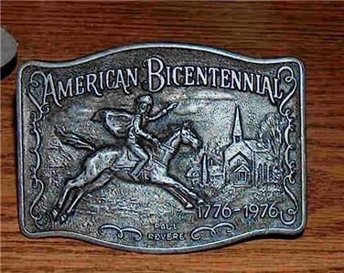 Vintage Bicentennial 1976 James Lind Belt Buckle  