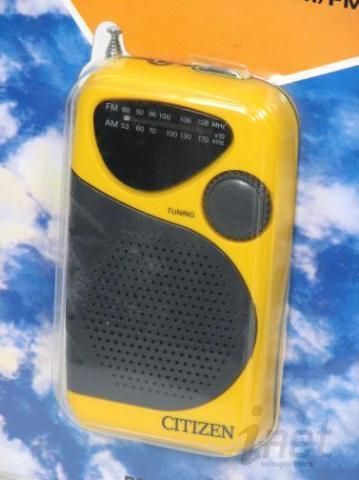 CITIZEN PR 150 All Weather AM/FM Pocket Radio Yellw NEW  