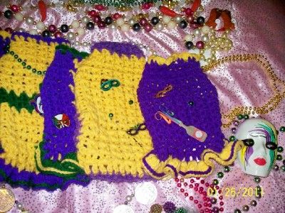 PURPLE MARDI GRAS Dog Dress wRUFFLES Bottle Mask XXS  