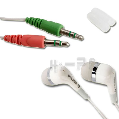 New White 3.5mm OV L28MV In ear Earphones for PC  