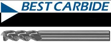 BEST CARBIDE 3 FLUTE ALUMINUM HIGH HELIX 1/4 END MILL  