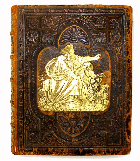 ANTIQUE BIBLE, PHILADELPHIA 1874, LEATHER, HARDING, ILLUSTRATED, 6 