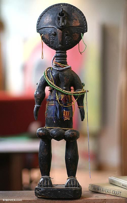 FERTILITY DOLL African ART Wood Sculpture DAWAYO TRIBE  