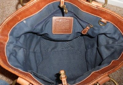 COACH PATCHWORK BAG 10002 Blue Denim Leather $348 Retail Shoulder 