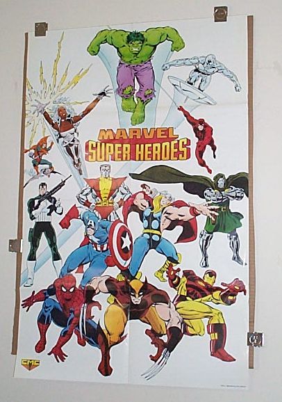 1980s MARVEL POSTERX MEN/AVENGERS/SPIDERMAN/HULK/THOR/IRON MAN 