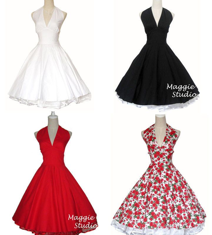 Vintage Rockabilly Polka Dot Party Prom Cocktail Dress  