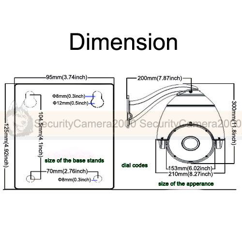   , 23X optical zoom 12X digital zoom, 100 meters IR night view