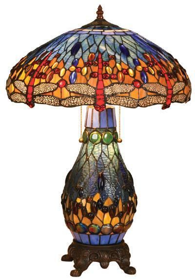 Dragonfly Tiffany Style Stained Glass Table/Desk Lamp  