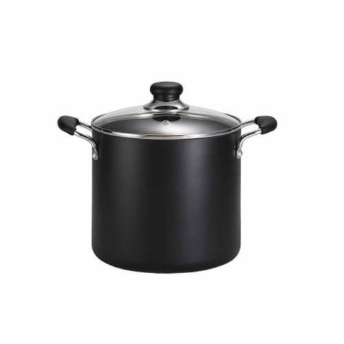 New T fal Total Non Stick 8 Quart Stock Pot   Black  