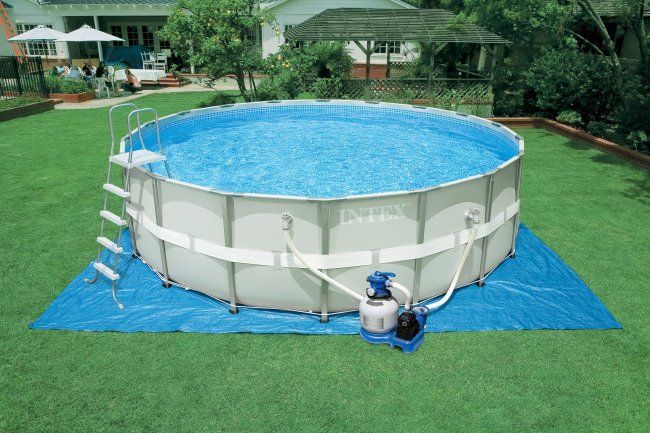 INTEX 18 x 52 Ultra Frame Swimming Pool Set w/ Sand & Saltwater 