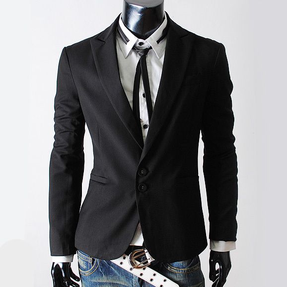 JK10) Mens casual 2 button slim fit jacket blazer  