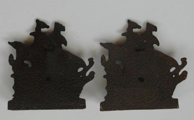 Vintage Cast Iron Bookends Pirate Ships Original Paint  