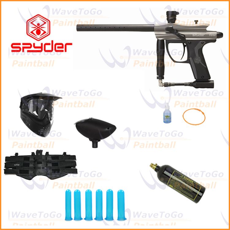 Kingman 2012 Spyder Fenix Paintball Gun 6+1 Package   Silver Grey 5814 