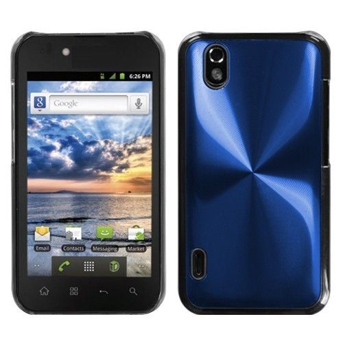   Sprint Boost Mobile Blue Metal Texture Clear Case Phone Cover  