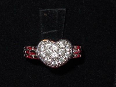  Sterling Diamonique Heart Ring Sz 7 Sterling 2.8grams  