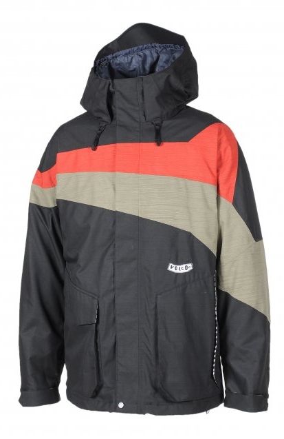 VOLCOM SNOWBOARD ACCELERATE SKI JACKET 2 LAYER TWILL BLACK MENS XL NEW 