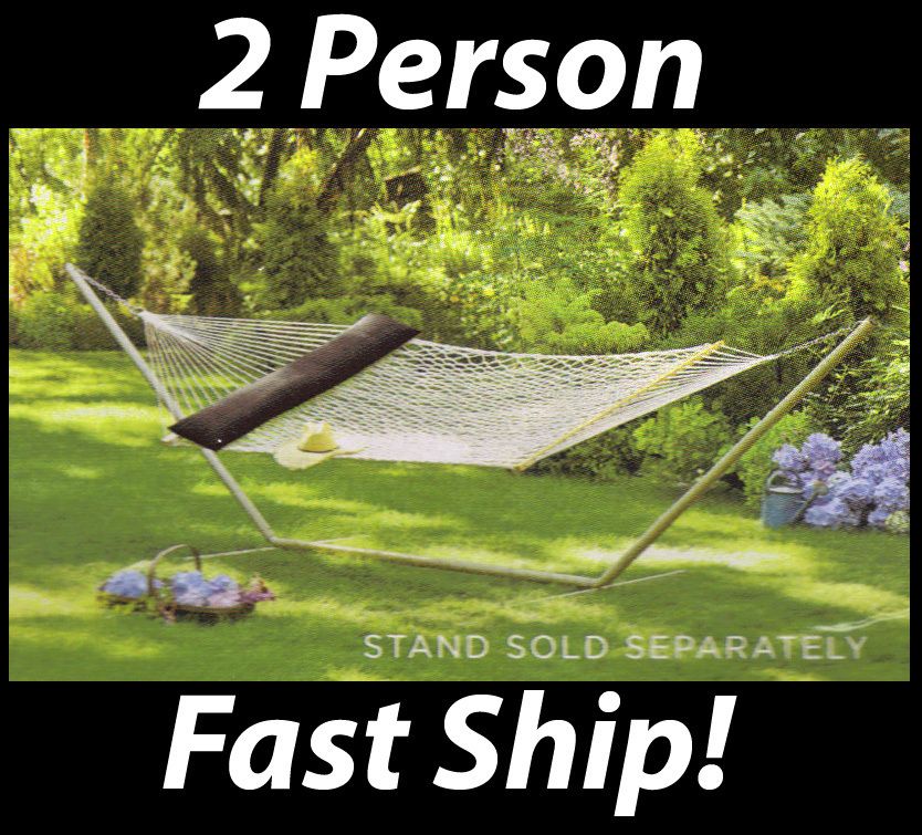 New Home Double Rope Hammock w/ Pillow Spreader Bar  